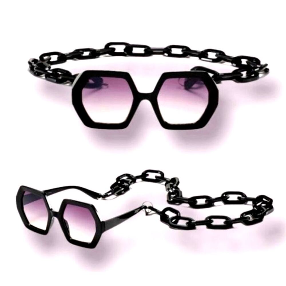 Chained Sunglasses Fashion fun Hollywood Diva vibe celebrity chic flair glam